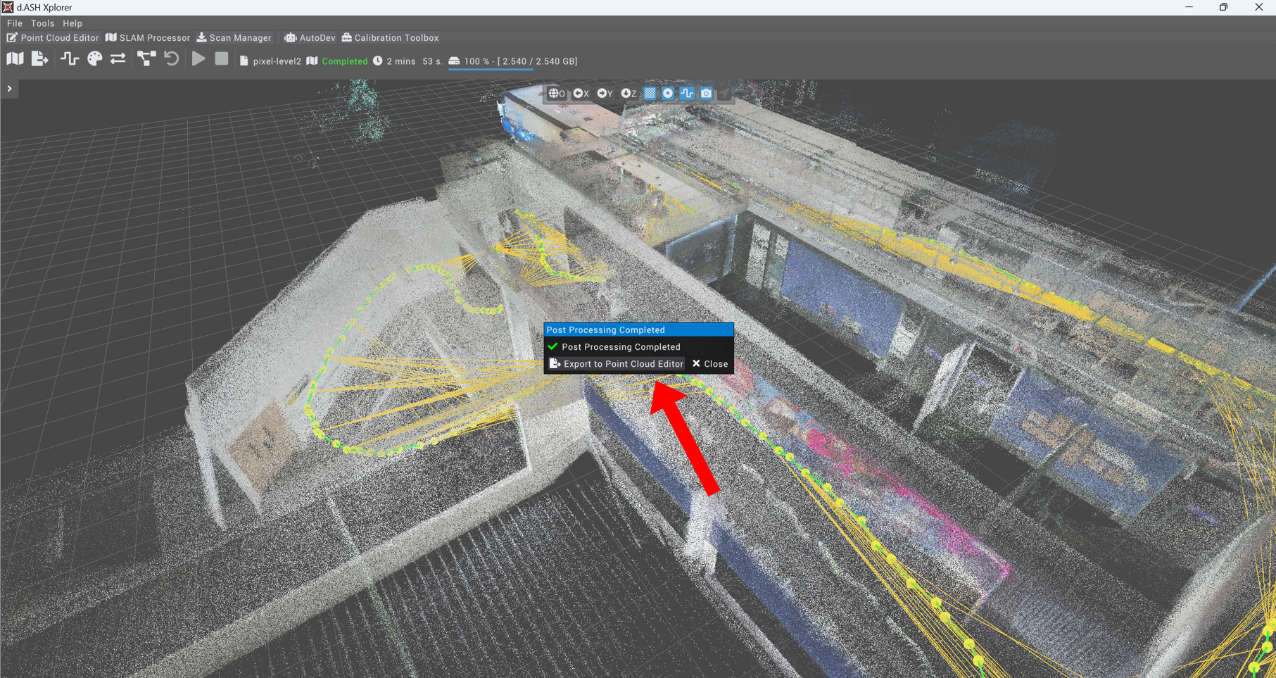 Export To Point Cloud Editor Button