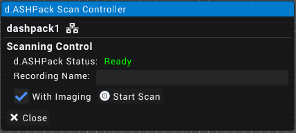 d.ASHPack Scan Control Window